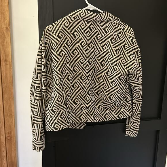 Lafayette 148 New York Brown Cream Blazer Jacket. Size 8 - Picture 3 of 9